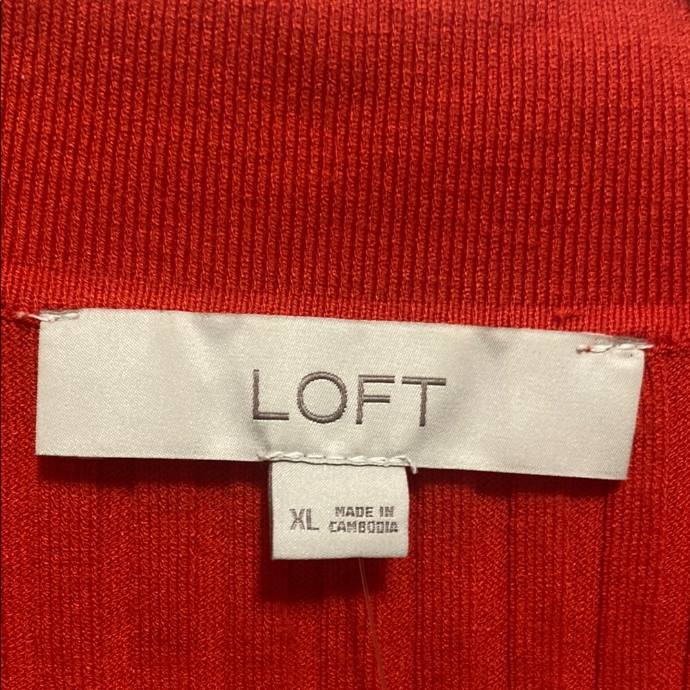 Loft Ribbed Collared Wrap Sweater - Picture 3 of 5